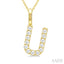 Classic 'U' Initial Diamond Pendant