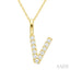Classic 'V' Initial Diamond Pendant