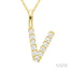Classic 'V' Initial Diamond Pendant
