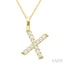 Classic 'X' Initial Diamond Pendant