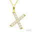 Classic 'X' Initial Diamond Pendant
