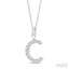 Classic 'C' Initial Diamond Pendant