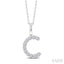 Classic 'C' Initial Diamond Pendant
