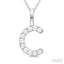 Classic 'C' Initial Diamond Pendant