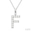 Classic 'F' Initial Diamond Pendant