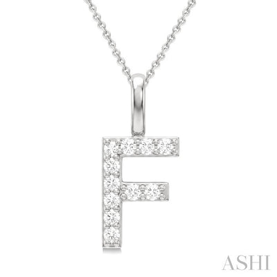 Classic 'F' Initial Diamond Pendant
