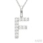 Classic 'F' Initial Diamond Pendant