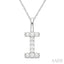 Classic 'I' Initial Diamond Pendant