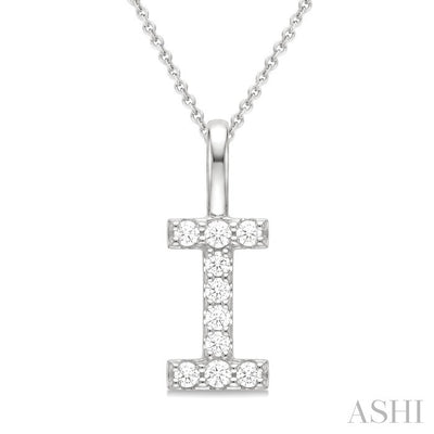 Classic 'I' Initial Diamond Pendant