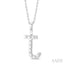 Classic 'J' Initial Diamond Pendant