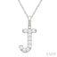 Classic 'J' Initial Diamond Pendant