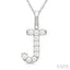 Classic 'J' Initial Diamond Pendant