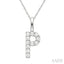 Classic 'P' Initial Diamond Pendant