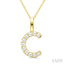 Classic 'C' Initial Diamond Pendant