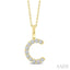 Classic 'C' Initial Diamond Pendant