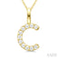 Classic 'C' Initial Diamond Pendant
