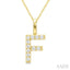 Classic 'F' Initial Diamond Pendant