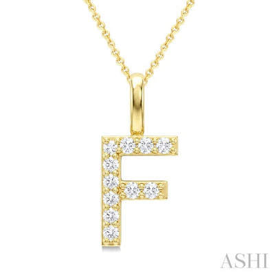 Classic 'F' Initial Diamond Pendant