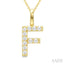 Classic 'F' Initial Diamond Pendant