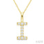 Classic 'I' Initial Diamond Pendant