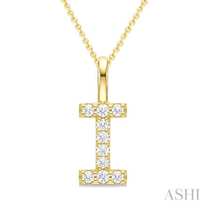 Classic 'I' Initial Diamond Pendant