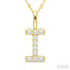 Classic 'I' Initial Diamond Pendant