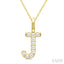 Classic 'J' Initial Diamond Pendant