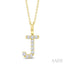Classic 'J' Initial Diamond Pendant
