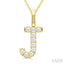 Classic 'J' Initial Diamond Pendant