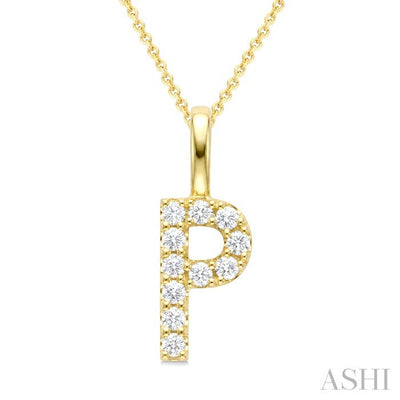 Classic 'P' Initial Diamond Pendant