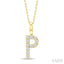 Classic 'P' Initial Diamond Pendant