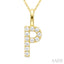 Classic 'P' Initial Diamond Pendant