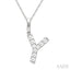 Classic 'Y' Initial Diamond Pendant