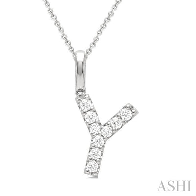 Classic 'Y' Initial Diamond Pendant