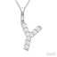 Classic 'Y' Initial Diamond Pendant