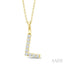 Classic 'L' Initial Diamond Pendant
