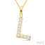 Classic 'L' Initial Diamond Pendant