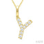 Classic 'Y' Initial Diamond Pendant