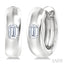 Emerald Shape Bezel Set Diamond Huggie Fashion Earrings