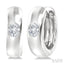 Oval Shape Bezel Set Diamond Huggie Fashion Earrings