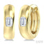 Emerald Shape Bezel Set Diamond Huggie Fashion Earrings