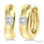 Oval Shape Bezel Set Diamond Huggie Fashion Earrings