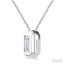 Emerald Shape Bezel Set Bubble Diamond Pendant