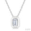 Emerald Shape Bezel Set Bubble Diamond Pendant