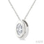 Oval Shape Bezel Set Bubble Diamond Pendant