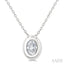 Oval Shape Bezel Set Bubble Diamond Pendant