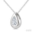 Pear Shape Bezel Set Bubble Diamond Pendant