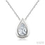 Pear Shape Bezel Set Bubble Diamond Pendant
