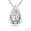 Pear Shape Bezel Set Bubble Diamond Pendant