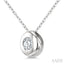 Round Shape Bezel Set Bubble Diamond Pendant